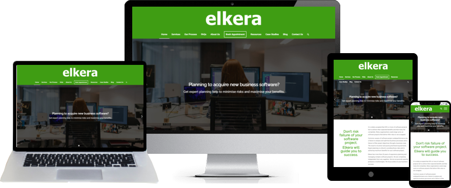 Responsive website design of Elkera Business Consulting website