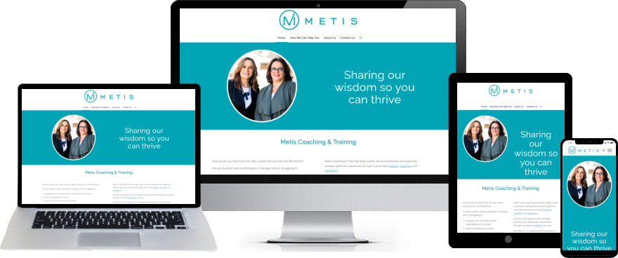 Responsive website design example for Metis Coaching